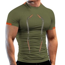 Summer Gym Shirt  T Shirt Men Quick Dry Running Shirt Men Workout Tees F... - £56.32 GBP