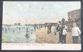 Antique 1908 Captains Island Magazine Beach Cambridge MA Postcard - £11.00 GBP
