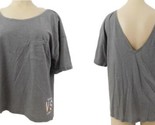Victoria &#39;S Secret Ange Dos En V Poche T-Shirt Gris Anthracite Grande Ta... - $15.63