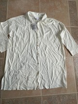 J. Jill Front buttons cream 3/4 sleeve Jersey Tunic shirt Women size XS - £51.03 GBP