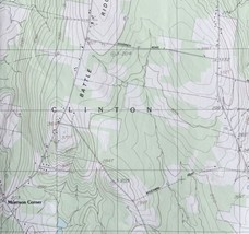 Map Clinton Maine USGS 1982 Topographic Vtg Geological 1:24000 27x22&quot; TOPO13 - £35.73 GBP