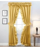 Stacey 54&quot;W x 84&quot;L Ruffled Panel Pair Yellow Curtians - €37,12 EUR