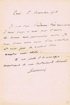 Theophile Delcasse 1915 Signed 5x7 Letter JSA LOA French Foreign Minister - $173.24