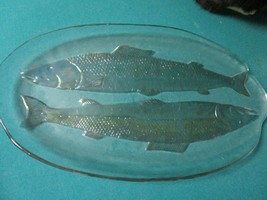 OVAL TRAY TWO IRISDESCENT FISHES 20 X 11&quot; RARE - £97.38 GBP