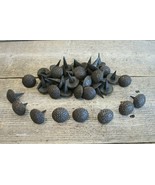 25 DECORATIVE NAILS CLAVOS HAND FORGED METAL TACKS 1 1/8&quot; BLACK MEDIEVAL... - £29.09 GBP