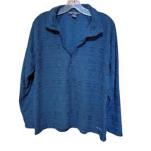 Eddie Bauer Blue Aztec Woman&#39;s Pullover Half Zip Sweatshirt Size XXL - £18.74 GBP