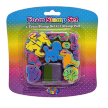 LISA FRANK FOAM STAMP SET + INK PAD NEW IN PACKAGE ANIMALS DUCK DOG HORS... - $509.34 MXN