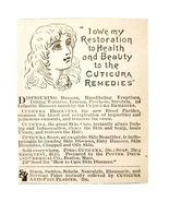 Cuticura Medical Disease Cure 1885 Advertisement Victorian Quack ADBN1A15 - €17,17 EUR