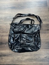 Kenneth Cole Reaction Black Handbag Top Handle Bag With Long Scrap - $12.74