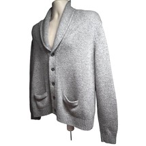 Joseph &amp; Lyman Mens Gray Wool Cashmere Button Down Cardigan Sweater XL Pockets - £46.43 GBP
