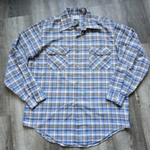 Big Mac Shirt Mens Large Button Up Long Sleeve Plaid Chest Pockets Vinta... - £15.64 GBP