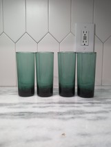 ANCHOR HOCKING EMERALD GREEN Tall Glass Tumbler VINTAGE Set Of 4 Highball - $43.19 CAD
