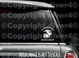 USMC Proudly Served EGA Car Truck Van Window Decal Bumper Sticker US Seller - £5.37 GBP+