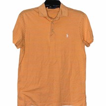 Polo Ralph Lauren Golf Shirt Size Small Orange With White Striped Mens SS - £14.00 GBP