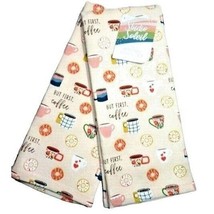 Studio Soleil But Coffee First Cotton Kitchen Tea Towel Terry Doughnuts ... - £16.09 GBP