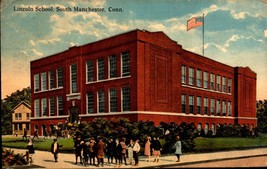 CT South Manchester LINCOLN SCHOOL 1919 DB POSTCARD - BK67 - $4.95