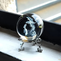 1pc Dolphin Crystal Ball, 3D Laser Engraved Glass Ball, - £11.79 GBP