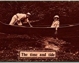 Comic Romance Time and Tide Couple in Canoe 1914 DB Postcard G9 - $2.92