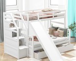 With Slide And Staircase,Bed Frame With Drawers And Storage Multifunctio... - $1,069.99