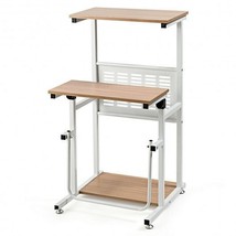 Standing Desk for Small Space Sit Stand Desk with Height Adjustable Desktop - $139.49