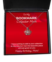 Necklace Birthday Present For Bookmark Collector Mom - Jewelry Crown Pendant  - £39.11 GBP