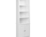 Tall Bookcase With 2 Shaker Doors, 80&quot; H, White - $415.99