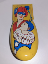 Vintage Tin Lithographed Noisemaker KIRCHHOF Halloween Masquerade Clowns WORKS - £7.76 GBP