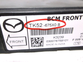16-17-18-19-20-21-22 MAZDA CX-9 / FRONT B.C.M/ BODY CONTROL MODULE image 2