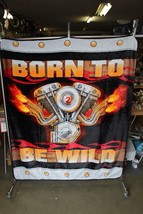 Born To Be Wild Engine Flames Car Motorcycle Throw Blanket 50X60 - £26.83 GBP
