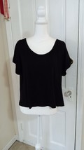 Women&#39;s Rolled Short Sleeve Tee Blouse by MARK (Size XXL) Black ~ NEW!!! - £19.25 GBP