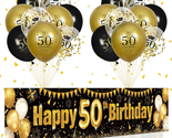 50Th Birthday Decorations for Men Women Black and Gold, Black Gold Birth... - $23.85