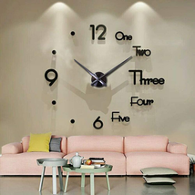 3D Frameless Wall Clock Stickers DIY Wall Decoration for Living Room Bed... - $31.34