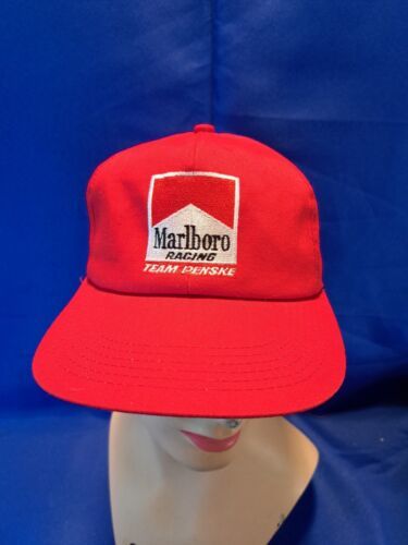 Primary image for VINTAGE Marlboro Hat Cap Snap Back Red Team Penske K Product Racing Mens 90s