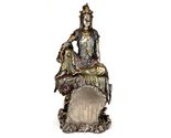 KWAN YIN HEART SUTRA STATUE 15" Quan Yin Guan Goddess Water Moon Bronze ... - $179.95