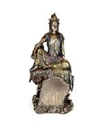 KWAN YIN HEART SUTRA STATUE 15" Quan Yin Guan Goddess Water Moon Bronze Resin - $179.95