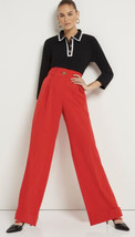 New York &amp; Co Button-Waist Wide-Leg Pant - Essential Stretch Red XL - £10.25 GBP