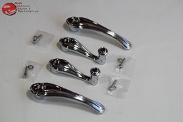 1932 1933 1934 Ford Pickup Truck Inside Chrome Door Handles Window Cranks Set 4 - £49.94 GBP