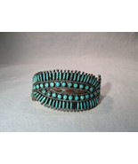 JM Begay Sterling Silver Zuni Petit Point Turquoise Coral Cuff Bracelet ... - £519.43 GBP