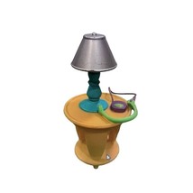 Fisher Price Loving Family Round Side Table with Lamp Dollhouse Furniture - £5.45 GBP