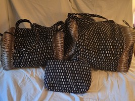 Vera Bradley Brown/Black Zebra Pattern XL and LG Duffle Tote Bags w/Cosmetic Bag - £136.89 GBP