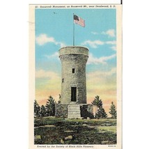 Roosevelt Mountain Monument Near Deadwood South Dakota Curt Teich Postcard - £6.28 GBP