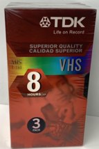 TDK T-160 Superior Quality 8-Hour VHS Blank Tape • Lot Of 3 - Brand New Sealed - £12.40 GBP