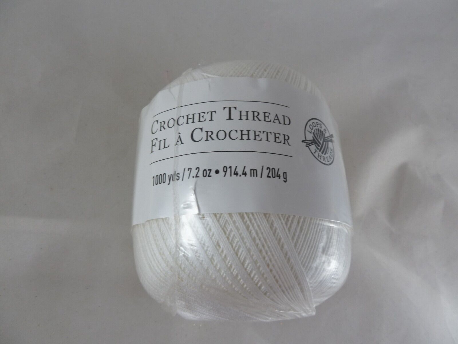 Loops and Threads crochet thread white 1000 Yards - $5.82