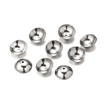 Stainless Steel Round Bead Caps, 50pcs - £2.42 GBP+