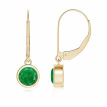 Natural Emerald Drop Earrings for Women, Girls in 14K Gold (Grade-AA , 5MM) - £822.31 GBP