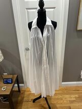 Elie Tahari White Sleeveless Pleated Dress with Collar and Belt - $55.44