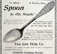 Ivorine Washing Powder 1894 Advertisement Victorian Soap Silver Spoon AD... - $371.27 MXN