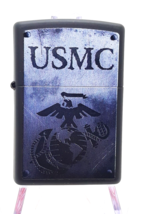 USMC Marine Corps- Gun Metal Blue Print  Zippo Lighter Black Matte Finish - $29.99