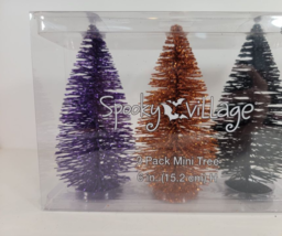 2 New 6&quot; each Glitter Bristle Bottle Brush Trees Black Orange Purple Hal... - $24.99