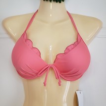 M&amp;M Coral Pink Push-up Swim Top M Medium NEW Ruffle Bikini Top  - £15.63 GBP